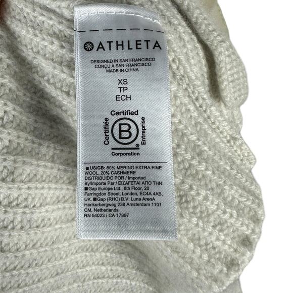 ATHLETA Azalea Sweater Gray Wrap Style Wool Cashmere High Neck Pullover Size XS - Picture 5 of 6